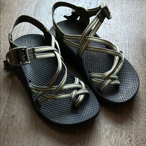 Chaco Strappy Sandals in Black and Green